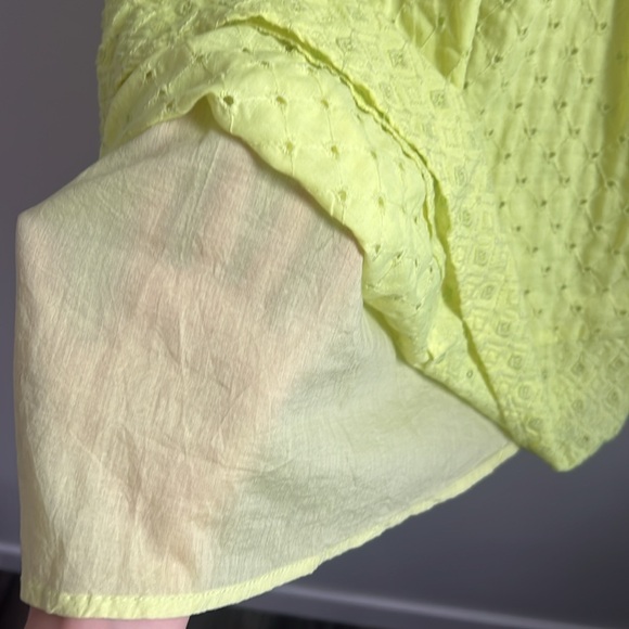 American Eagle Outfitters neon yellow lime green cutout eyelet dress - Picture 6 of 8